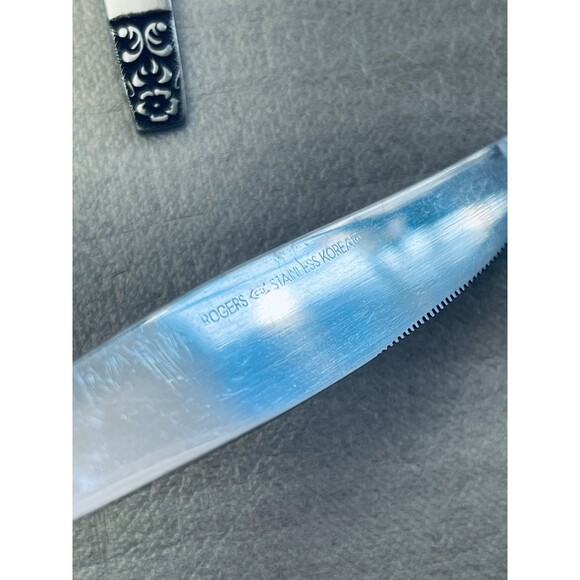 Vtg Rogers Korea DANESMORE Stainless Flatware 12 Pieces Floral Rose Replacement - Picture 7 of 12